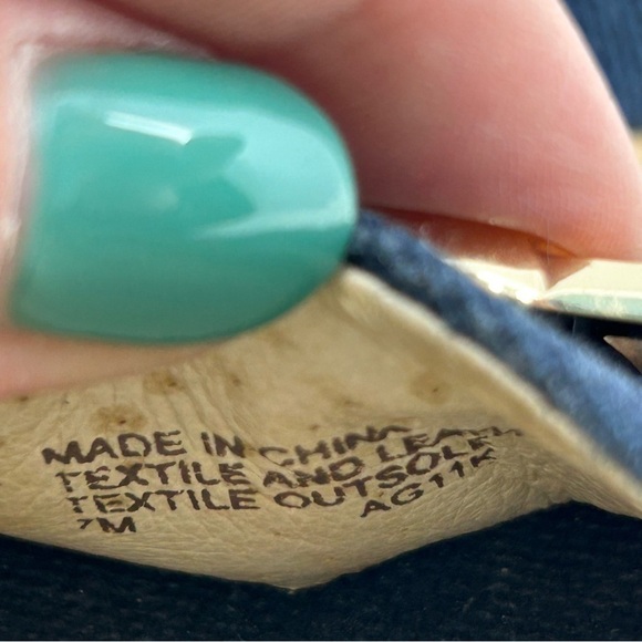 Michael Michael Kors Denim Blue Peep Toe Espadrille Wedges Size 7 - Picture 12 of 13